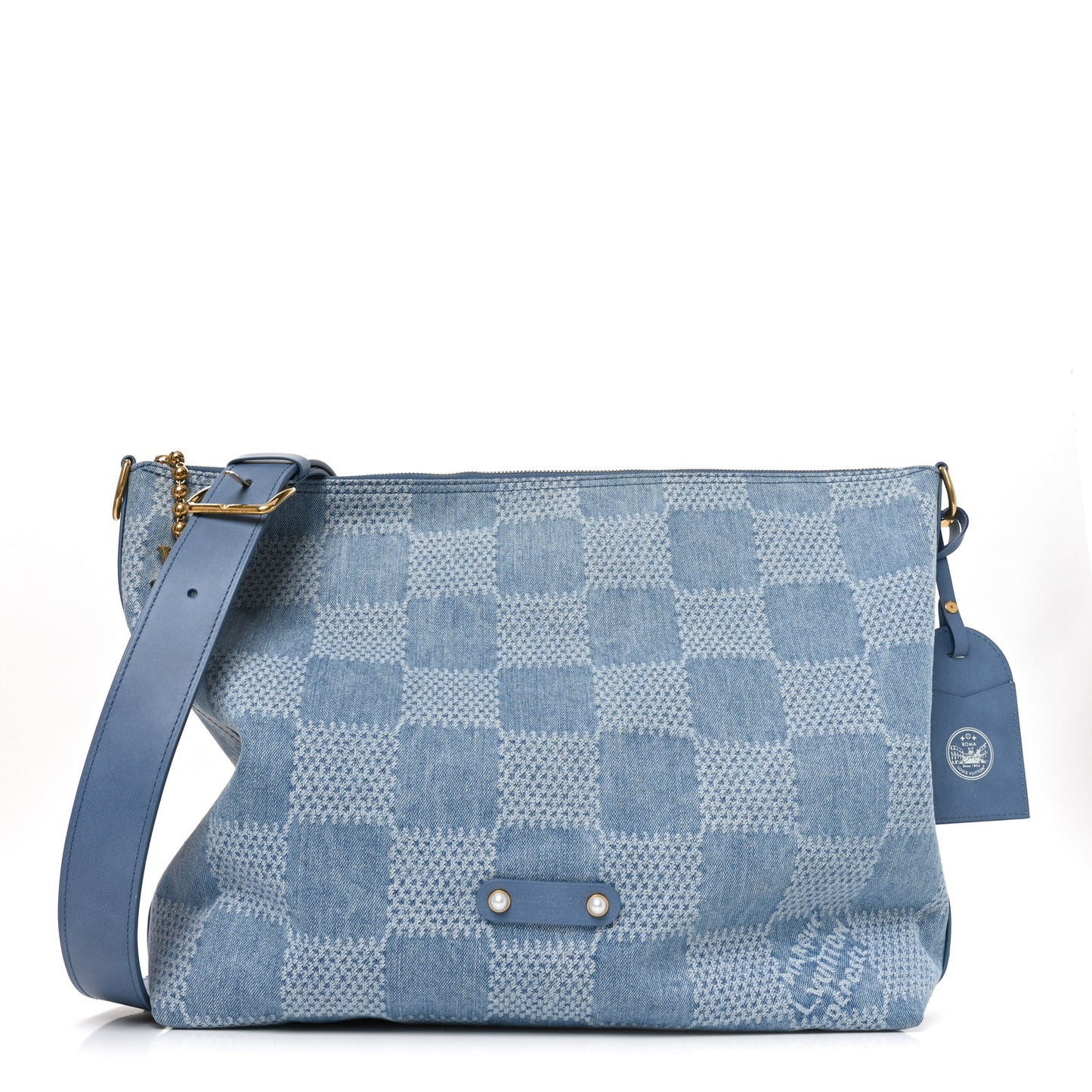 Damier Denim Vagabond Hobo Blue