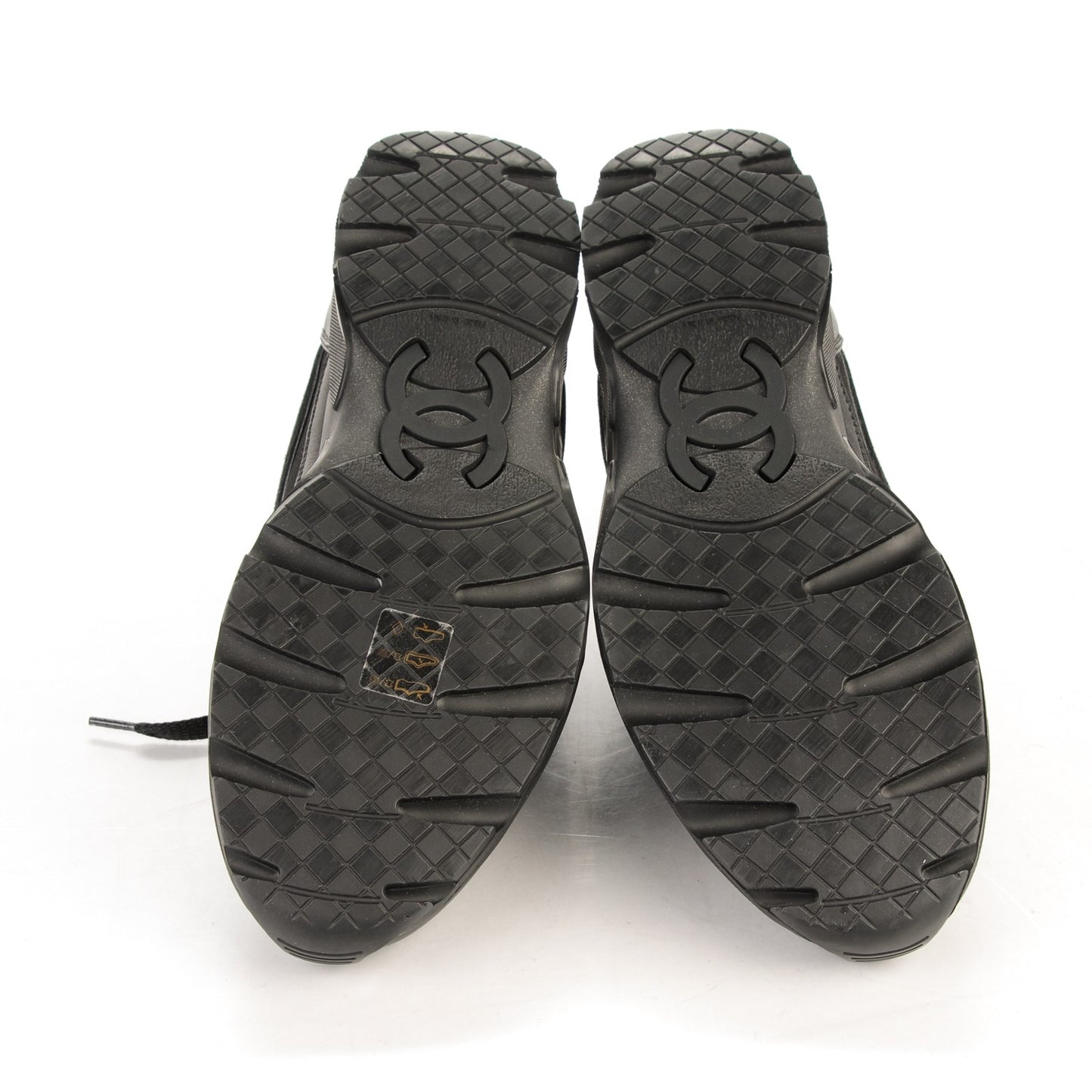 Suede Calfskin CC Sneakers 39 Black