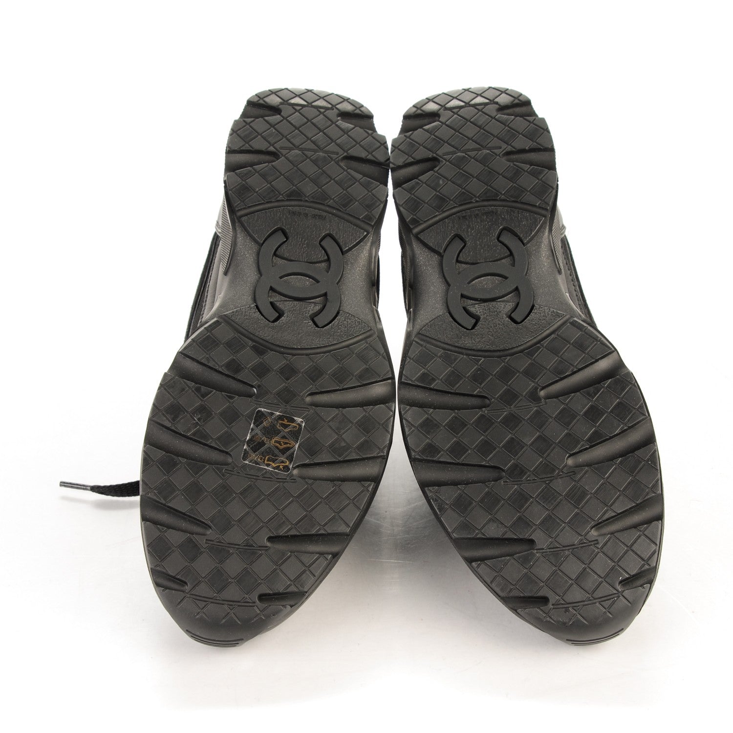 Chanel Suede Calfskin CC Sneakers 39 Black 4 of 7