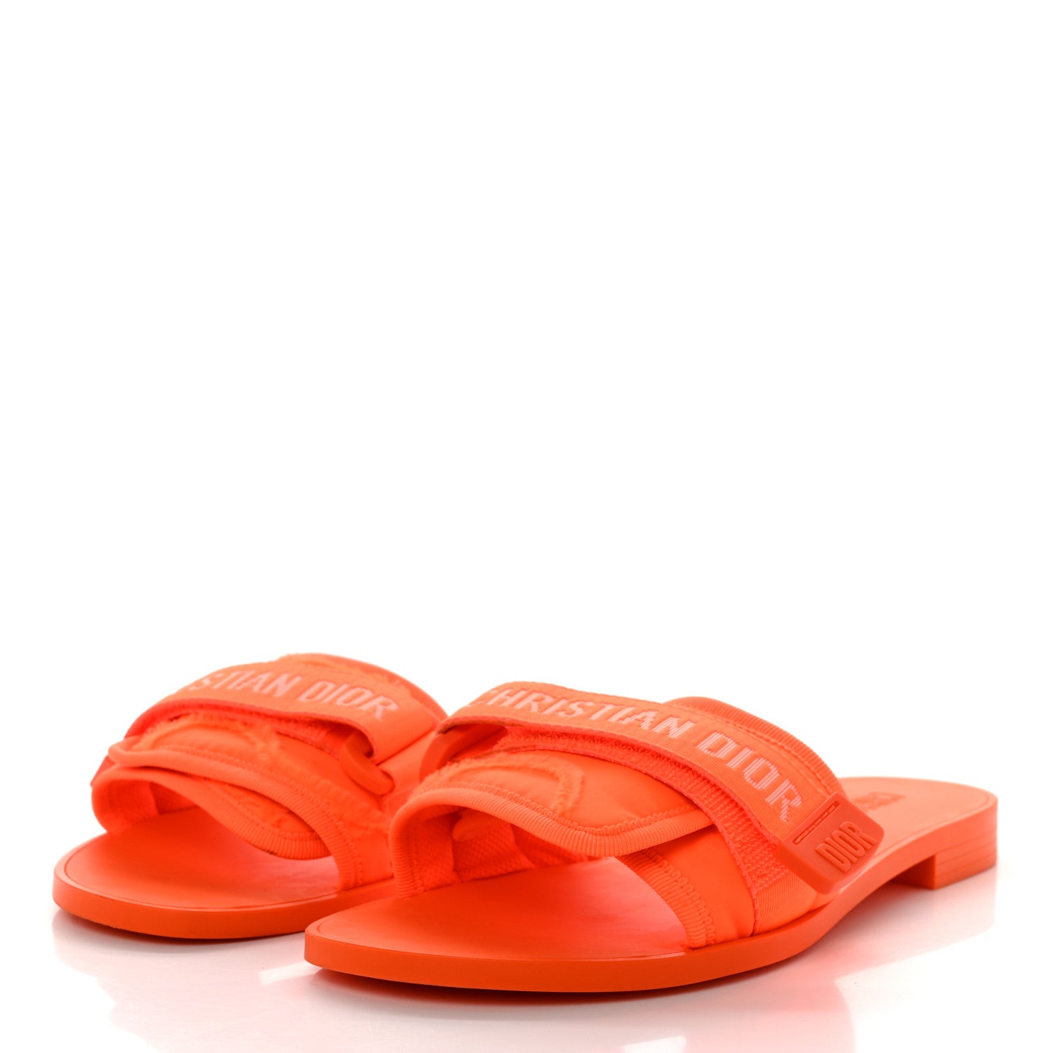Christian Dior Technical Stretch Fabric Camouflage Dio(r)evolution Slide Sandals 38 Orange Fluo 3 of 10