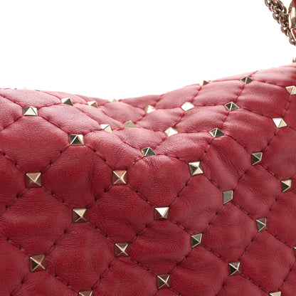 Valentino Garavani Nappa Large Rockstud Spike Shoulder Bag Rubino 13 of 15
