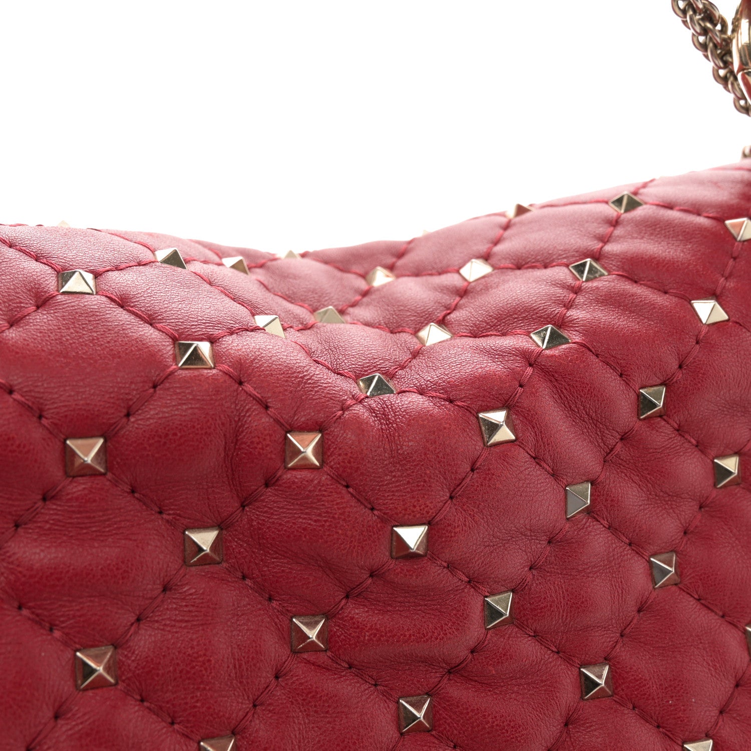 Valentino Garavani Nappa Large Rockstud Spike Shoulder Bag Rubino 13 of 15