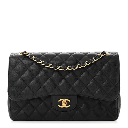 Chanel Caviar Quilted Jumbo Double Flap Black 1 of 11