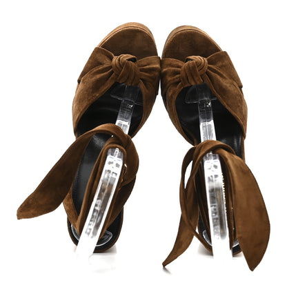 Saint Laurent Suede Bianca 85 Platform Sandals 38 Land 2 of 10