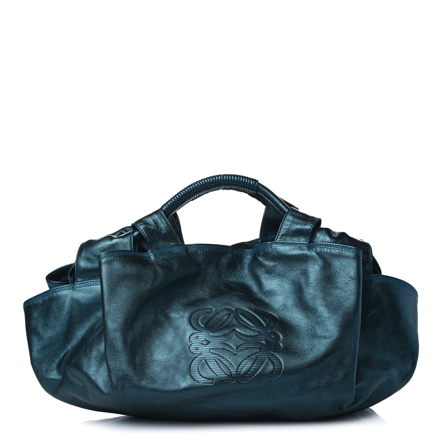 Metallic Nappa Aire Shoulder Bag Blue