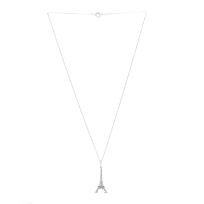Tiffany Sterling Silver Eiffel Tower Charm Pendant Necklace 3 of 5
