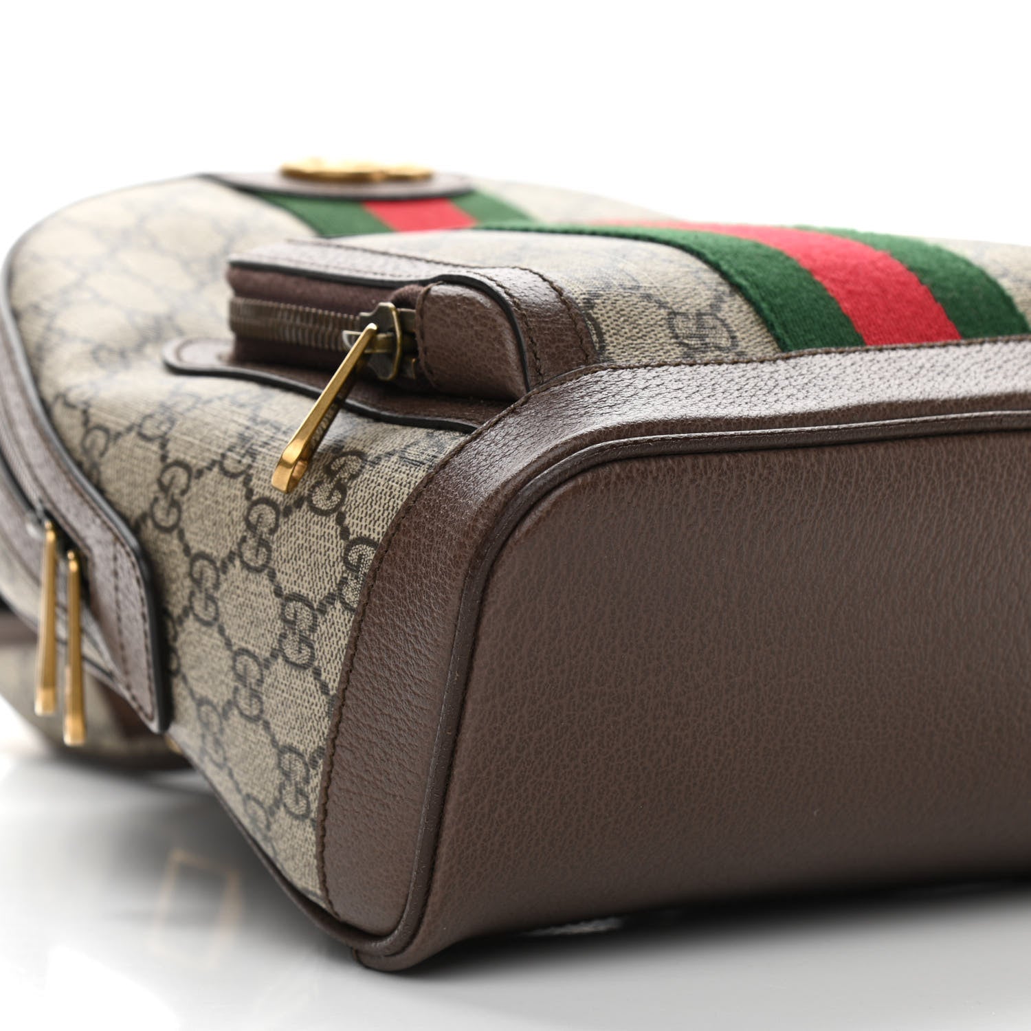 Gucci GG Supreme Monogram Calfskin Web Small Ophidia Day Backpack Beige Ebony New Acero 9 of 11