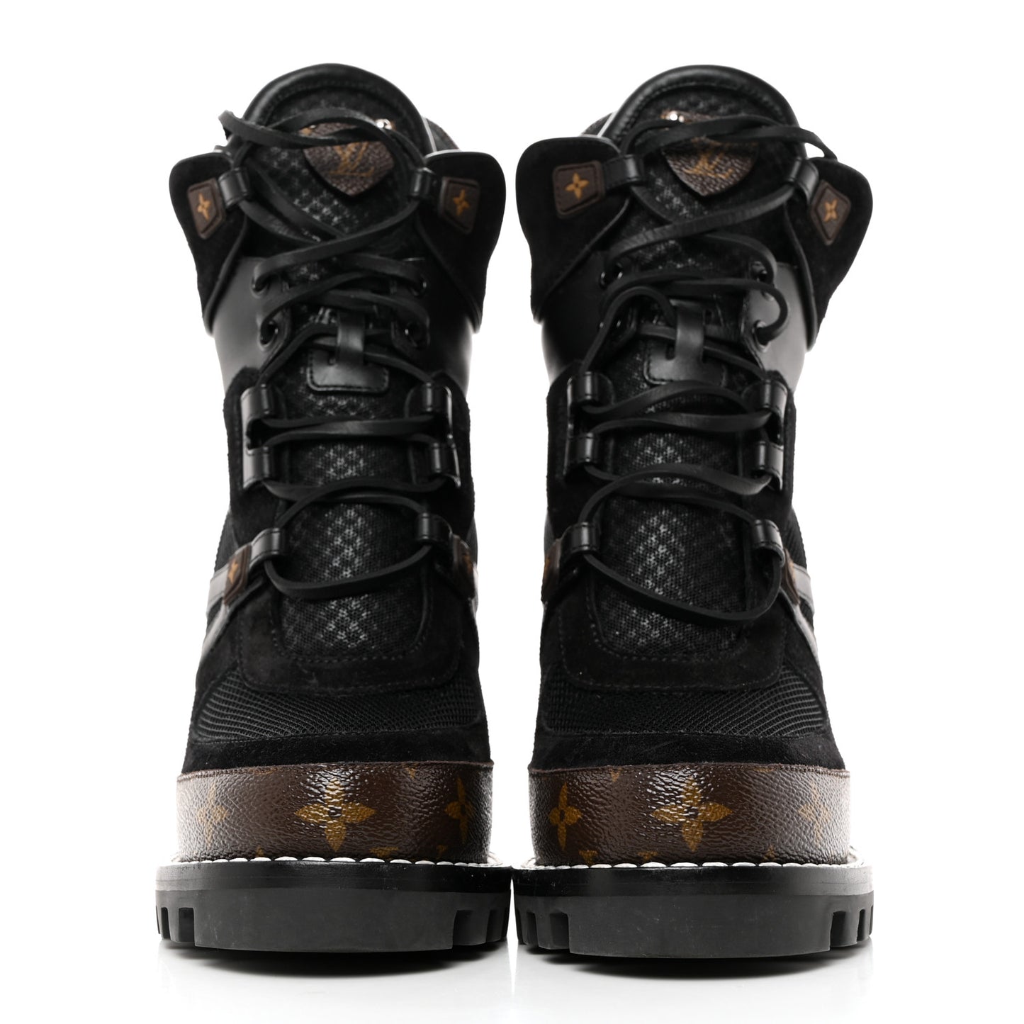Suede Calfskin Monogram Star Trail Ankle Boots 39.5 Black