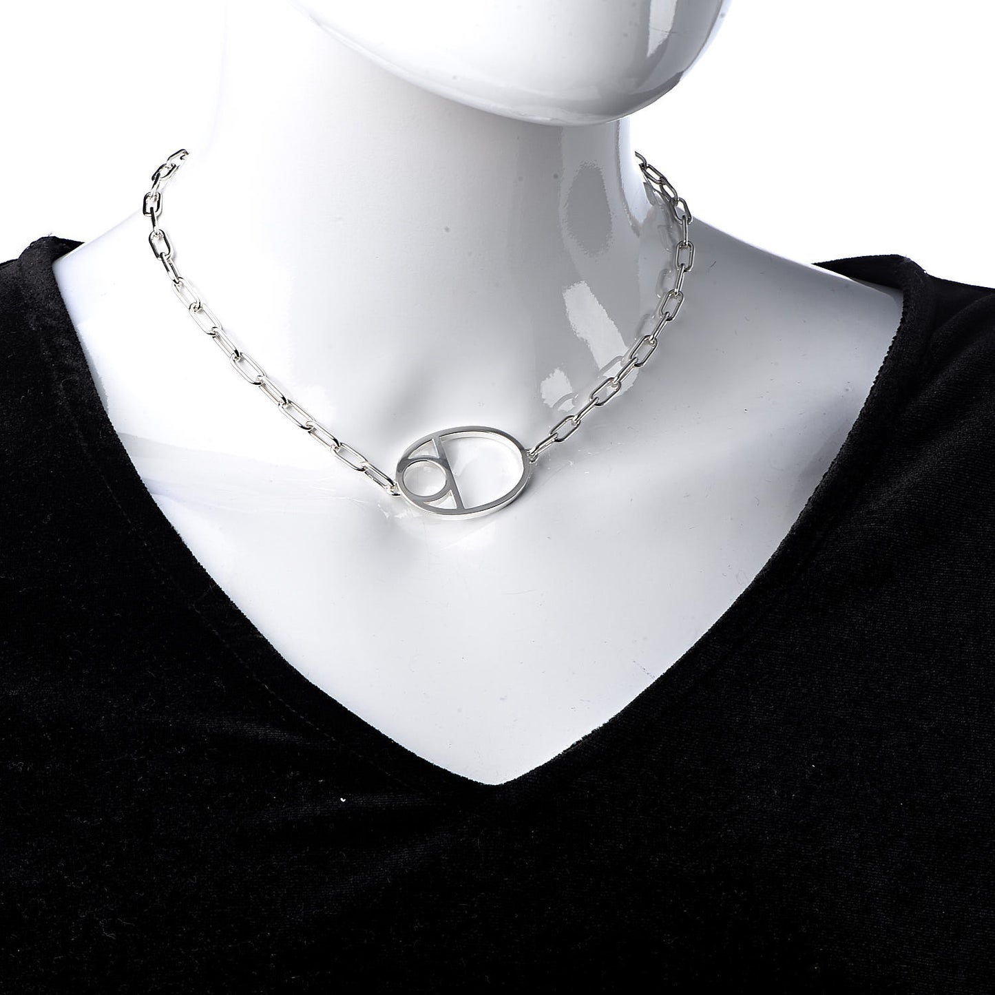 Sterling Silver Large Amulette Chaine D'Ancre Necklace