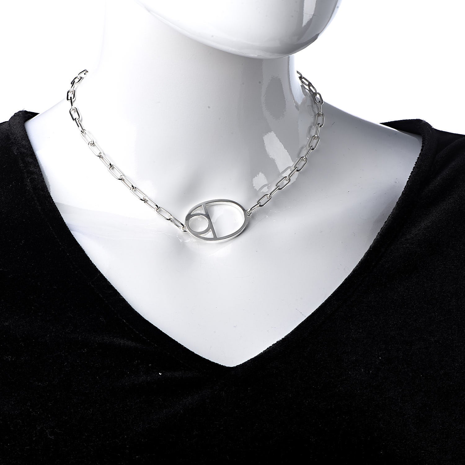 Hermes Sterling Silver Large Amulette Chaine D'Ancre Necklace 2 of 7