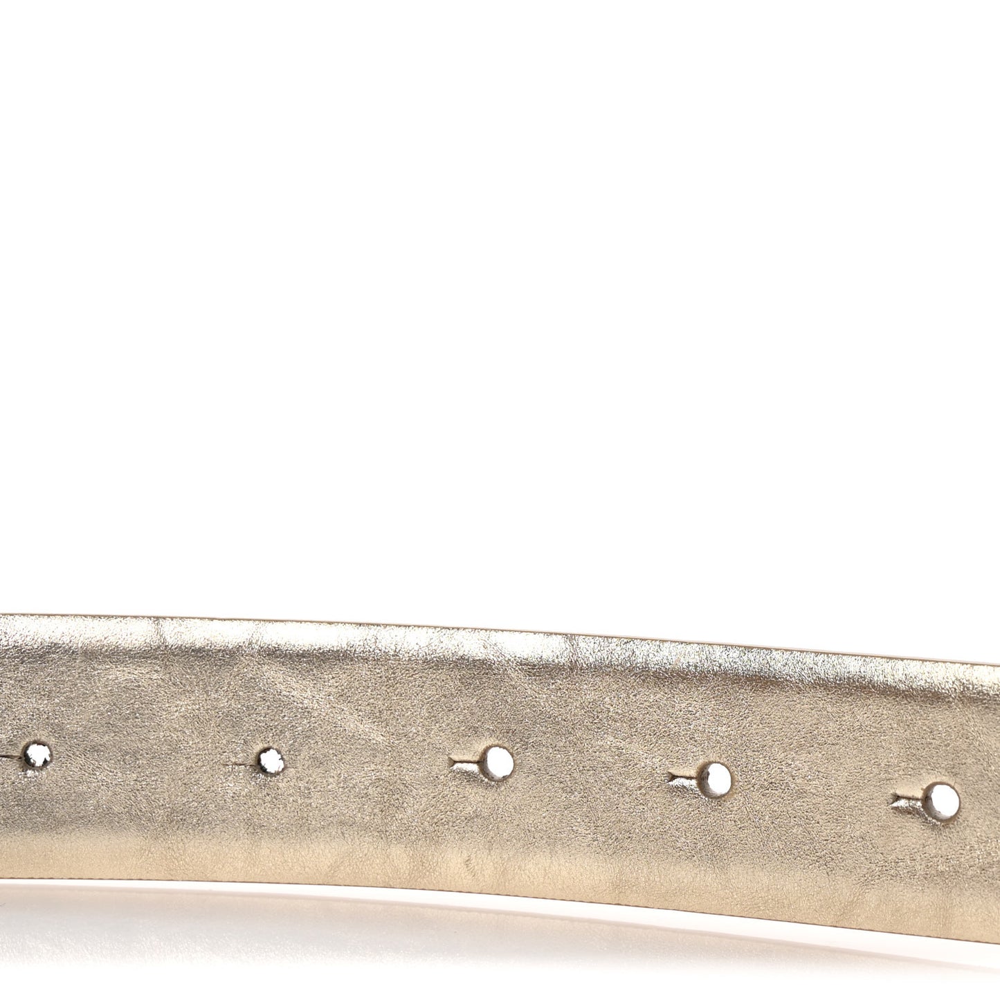 Metallic Calfskin Baguette Crystal CC Belt 85 34 Gold