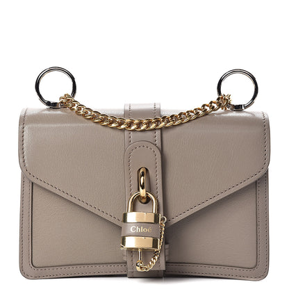 Chloe Shiny Goatskin Calfskin Aby Chain Shoulder Bag Motty Grey 1 of 10
