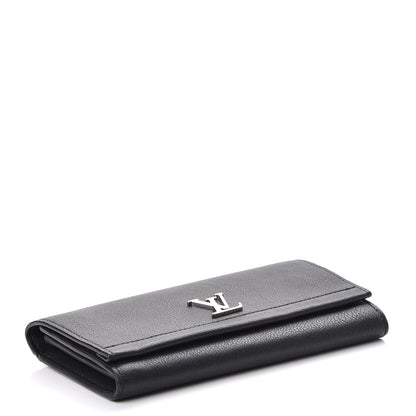 Louis Vuitton Calfskin Lockme II Wallet Black 4 of 7
