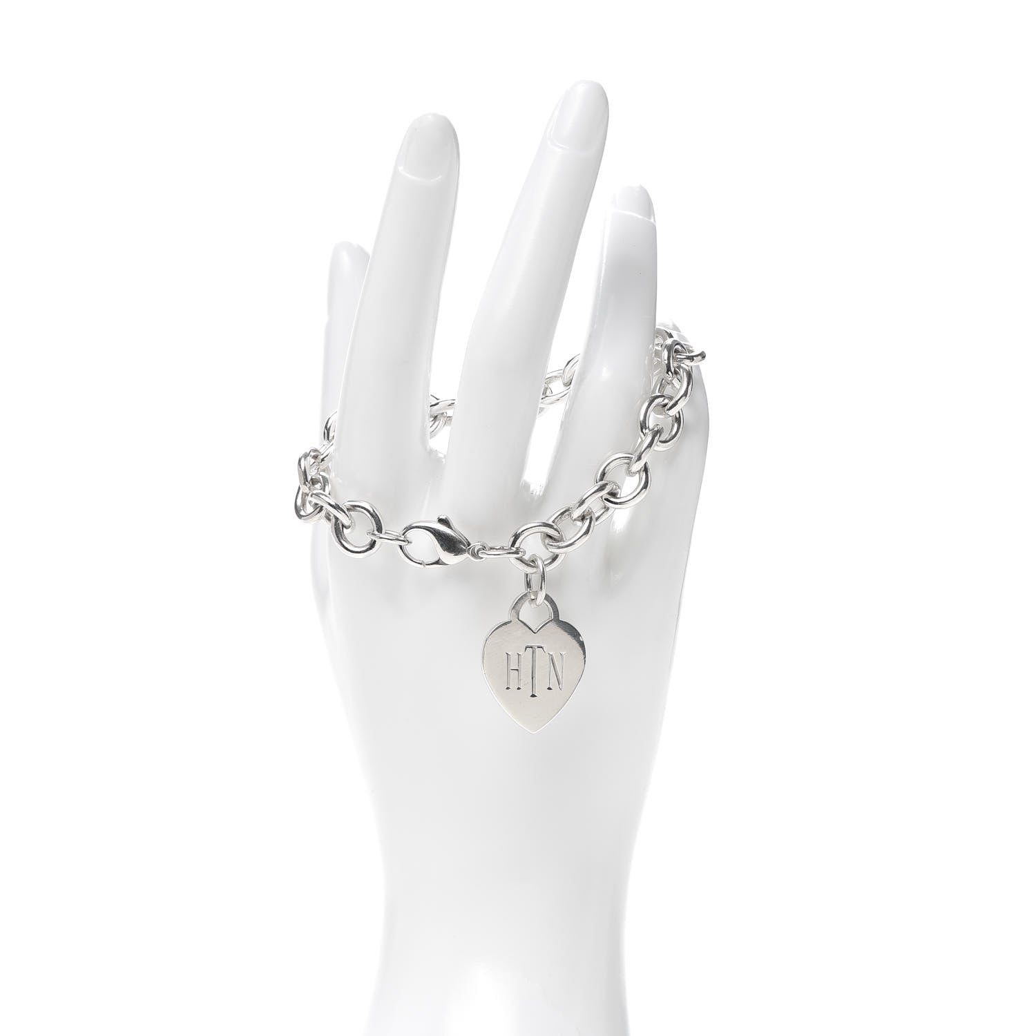 Tiffany Sterling Silver Heart Tag Charm Bracelet 2 of 5