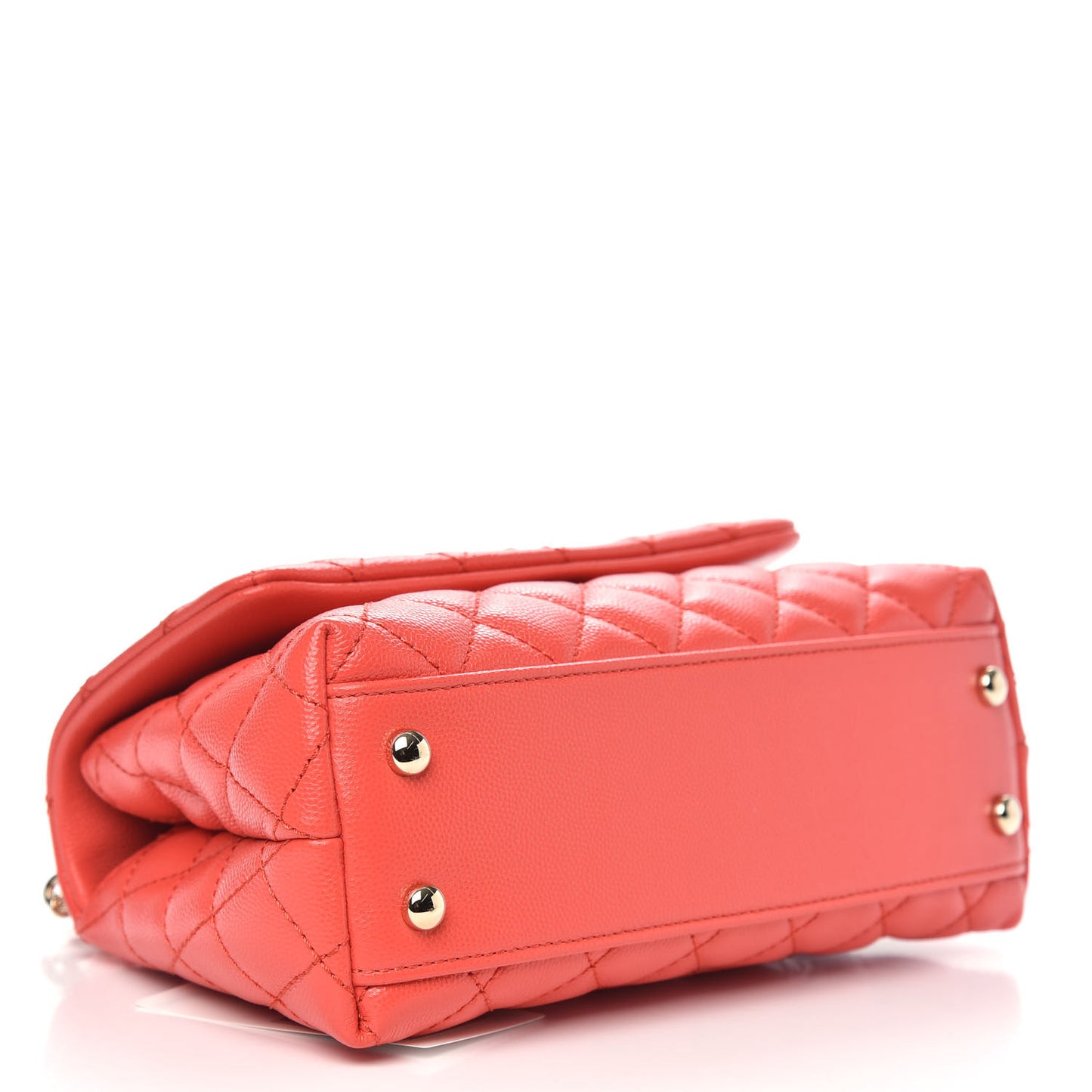 Caviar Quilted Mini Coco Handle Flap Red