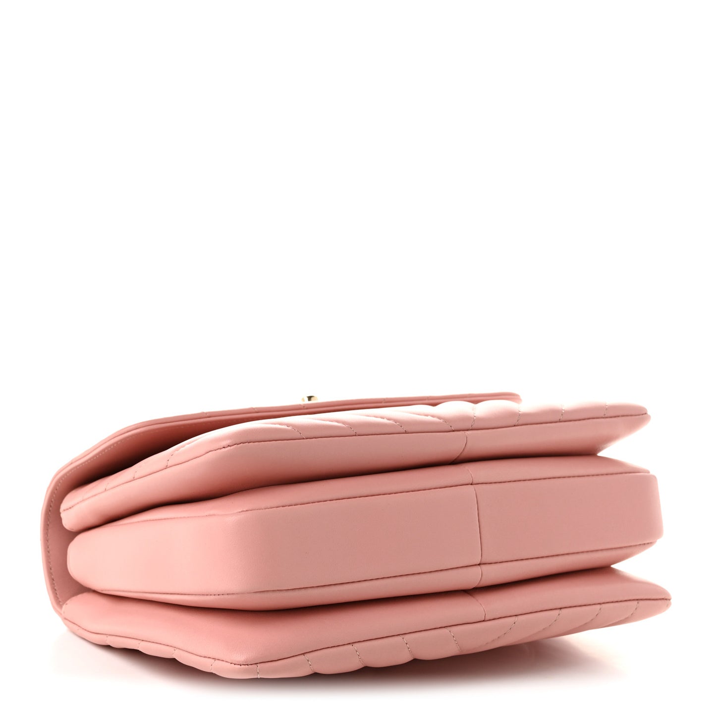 Lambskin Chevron Quilted Small Trendy CC Dual Handle Flap Bag Light Pink