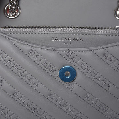 Balenciaga Calfskin Logo Matelasse S BB Round Shoulder Bag Gris Haussmannien 6 of 7