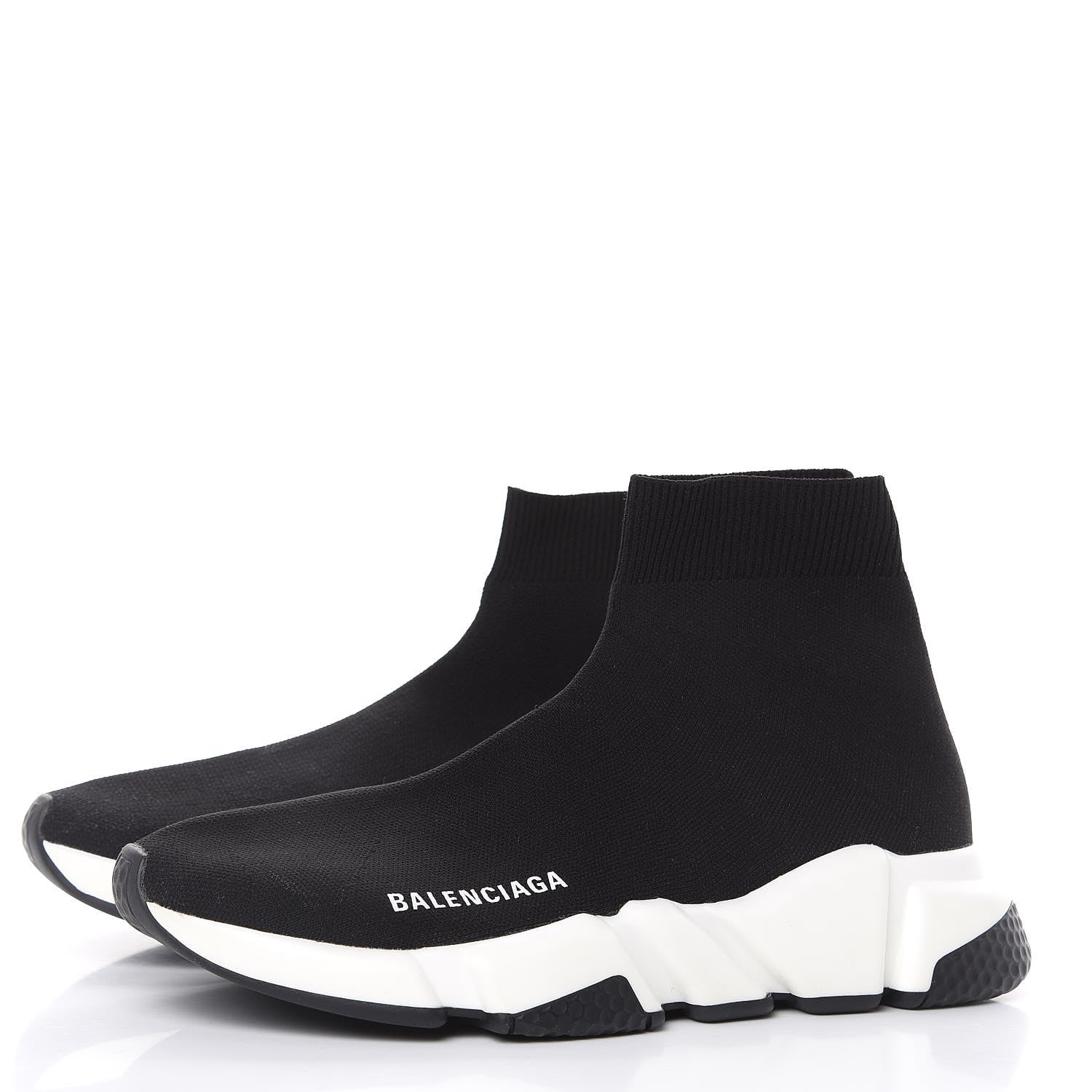 Balenciaga Neoprene Knit Womens Speed Sneakers 37 Black White 3 of 8