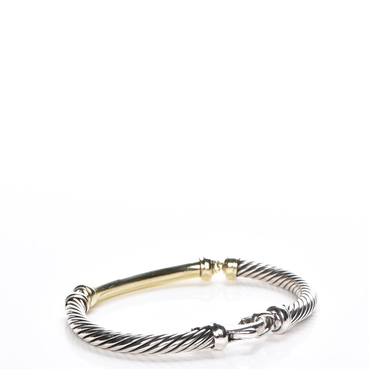 Sterling Silver 14K Yellow Gold 5mm Metro Cable Bracelet