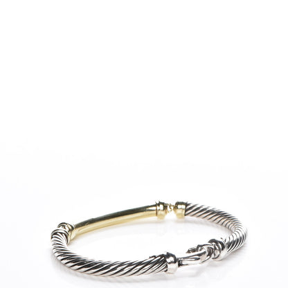 David Yurman Sterling Silver 14K Yellow Gold 5mm Metro Cable Bracelet 3 of 6