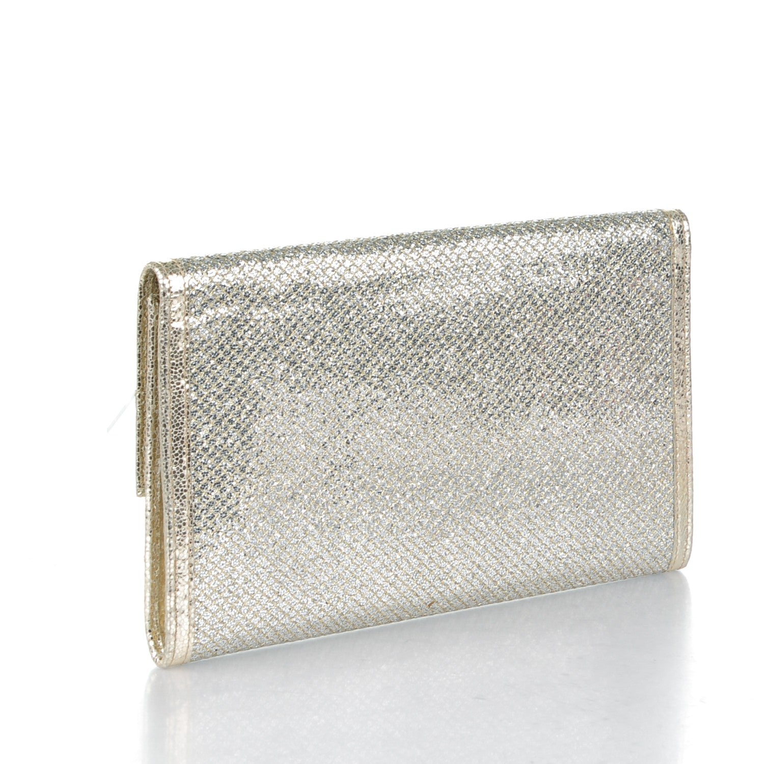 Jimmy Choo Glitter Fabric Reese L Clutch Champagne 3 of 7