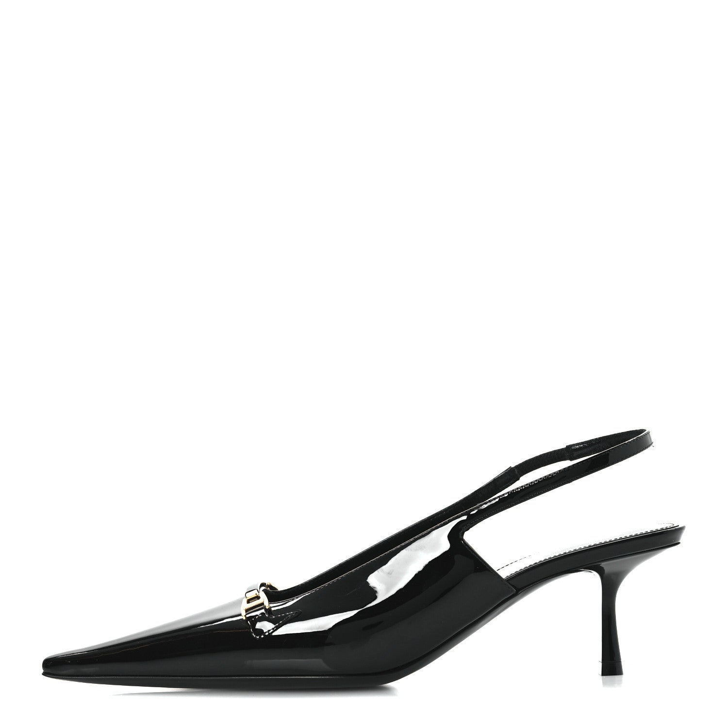 Saint Laurent Patent Carine 55 Slingback Pumps 37 Black 1 of 11