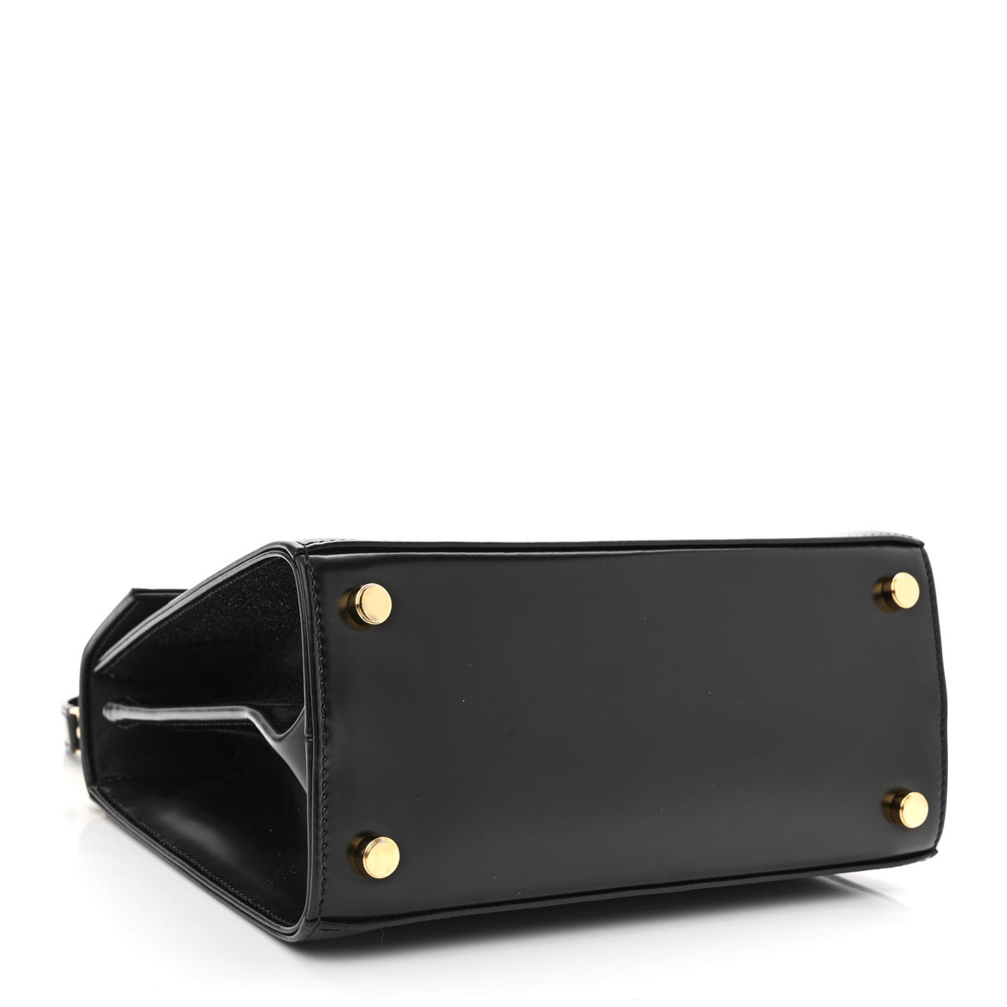 Brushed Off Calfskin Iconic Top Handle Bag Black