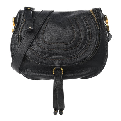 Chloe Calfskin Medium Marcie Round Zip Crossbody Bag Black 1 of 11