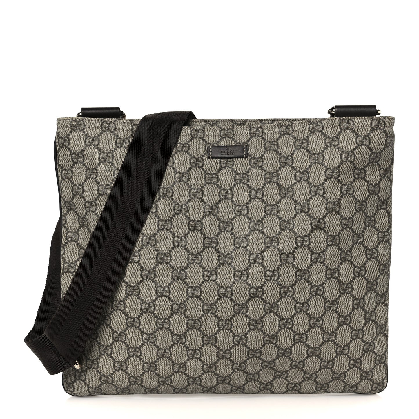 GG Supreme Monogram Medium Flat Messenger Bag Dark Brown