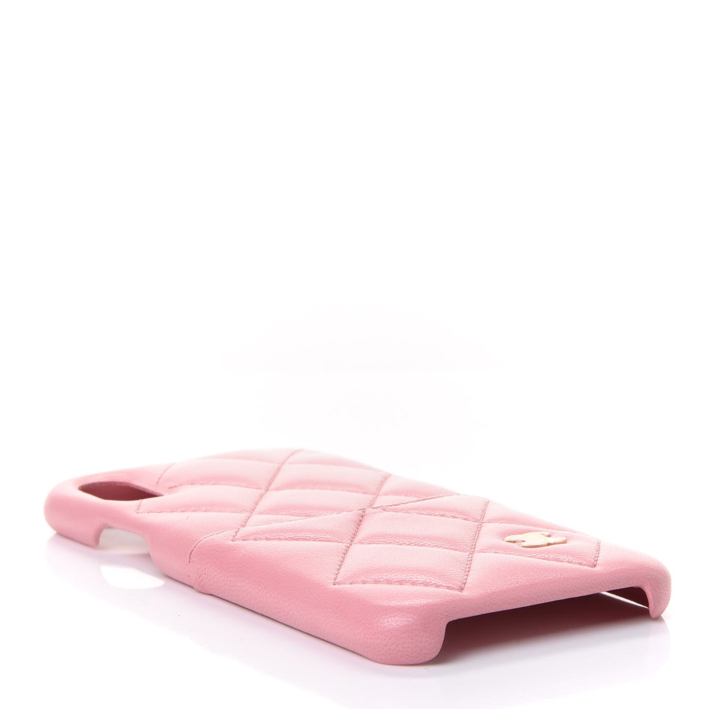 Lambskin Quilted iPhone X Coco Tech Case Pink