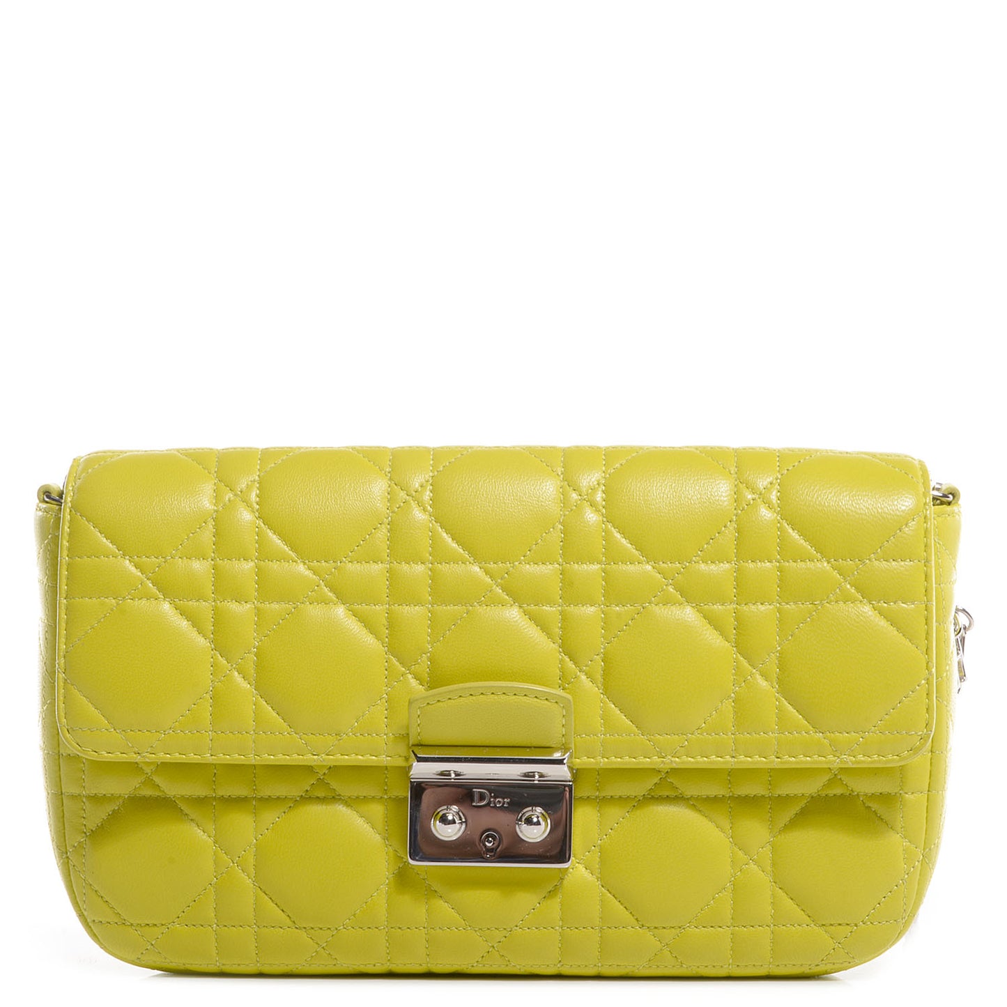 Lambskin Cannage Miss Dior Promenade Pouch Vert Acide