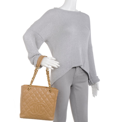 Chanel Caviar Petit Shopping Tote PST Beige 2 of 8