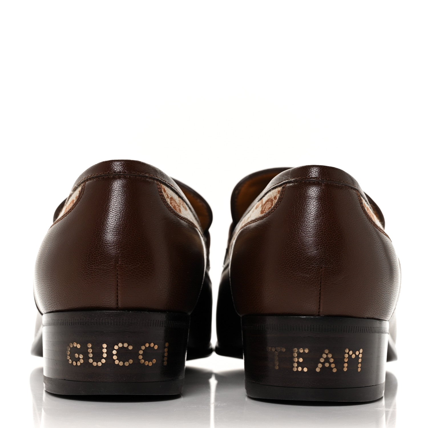 Gucci GG Monogram Goatskin Mens GG Loafers 10.5 Brown 5 of 9