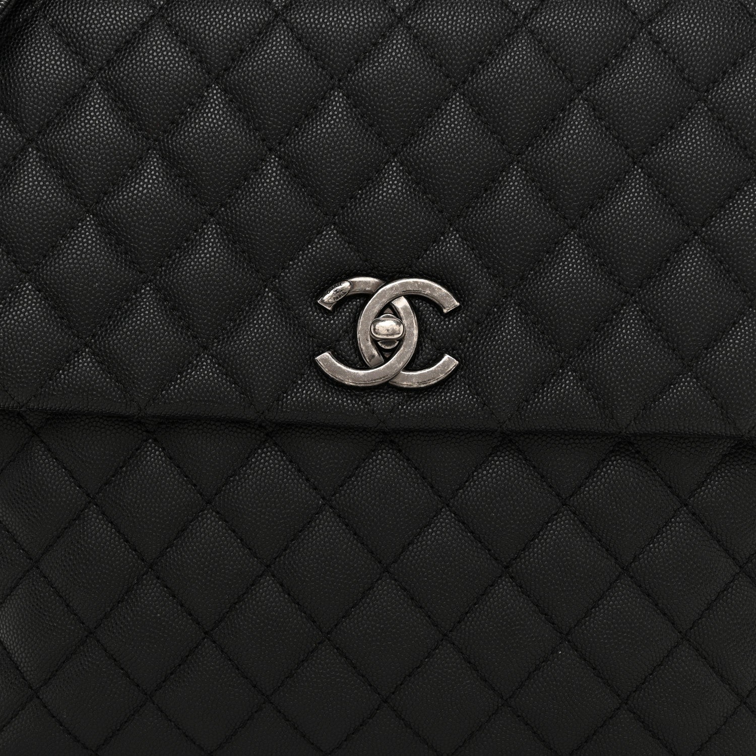 Chanel Caviar Lizard Quilted Large Coco Handle Flap Black 8 of 11