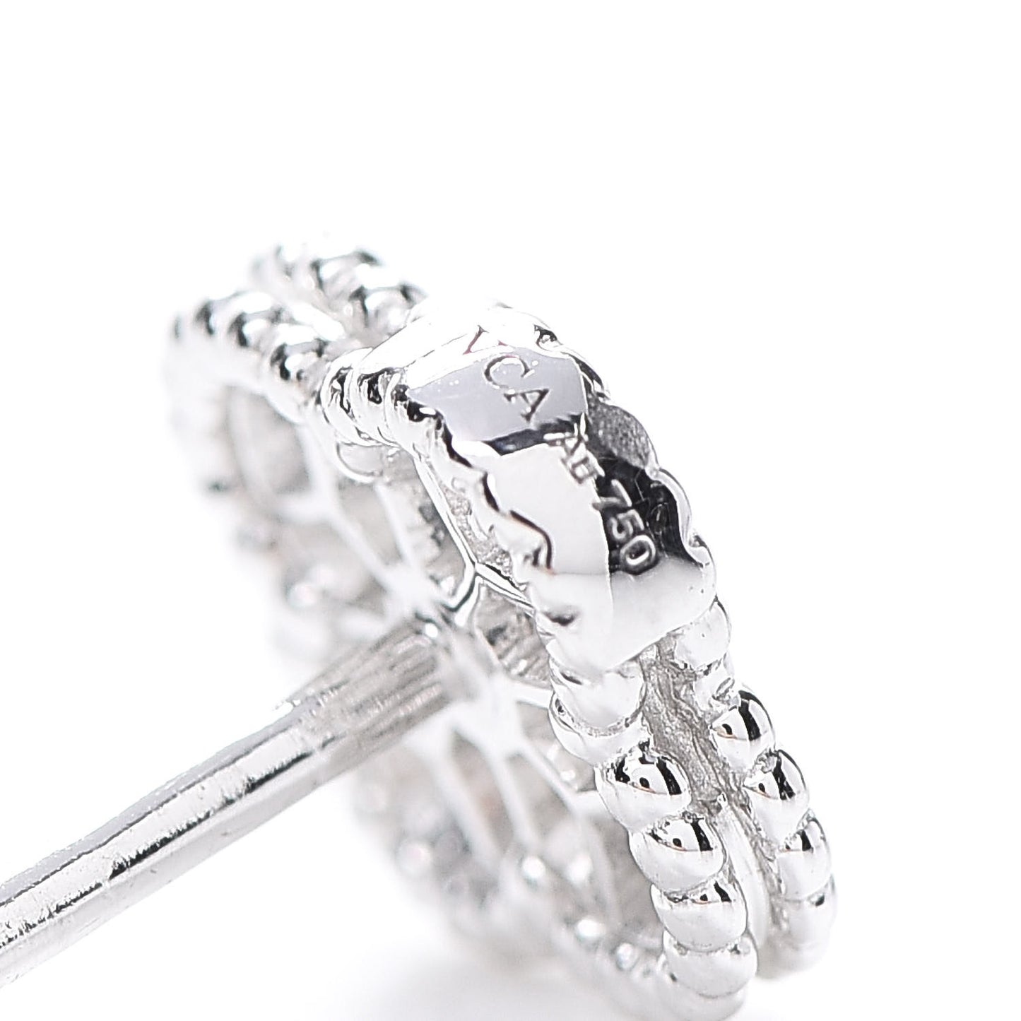 18K White Gold Diamond Sweet Alhambra Earrings