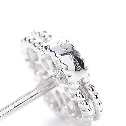 Van Cleef & Arpels 18K White Gold Diamond Sweet Alhambra Earrings 4 of 7