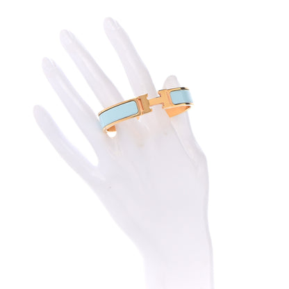 Hermes Enamel Narrow Clic Clac H Bracelet PM Bleu Glacier 2 of 6