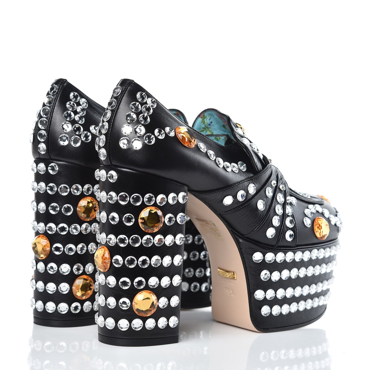 Malaga Kid Crystal Amilna Platform Loafer 36.5 Black