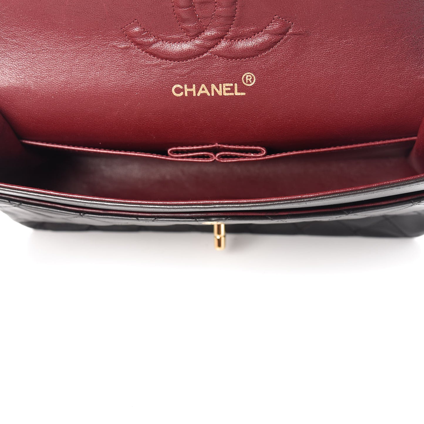 Lambskin Quilted Medium Double Flap Bag Black