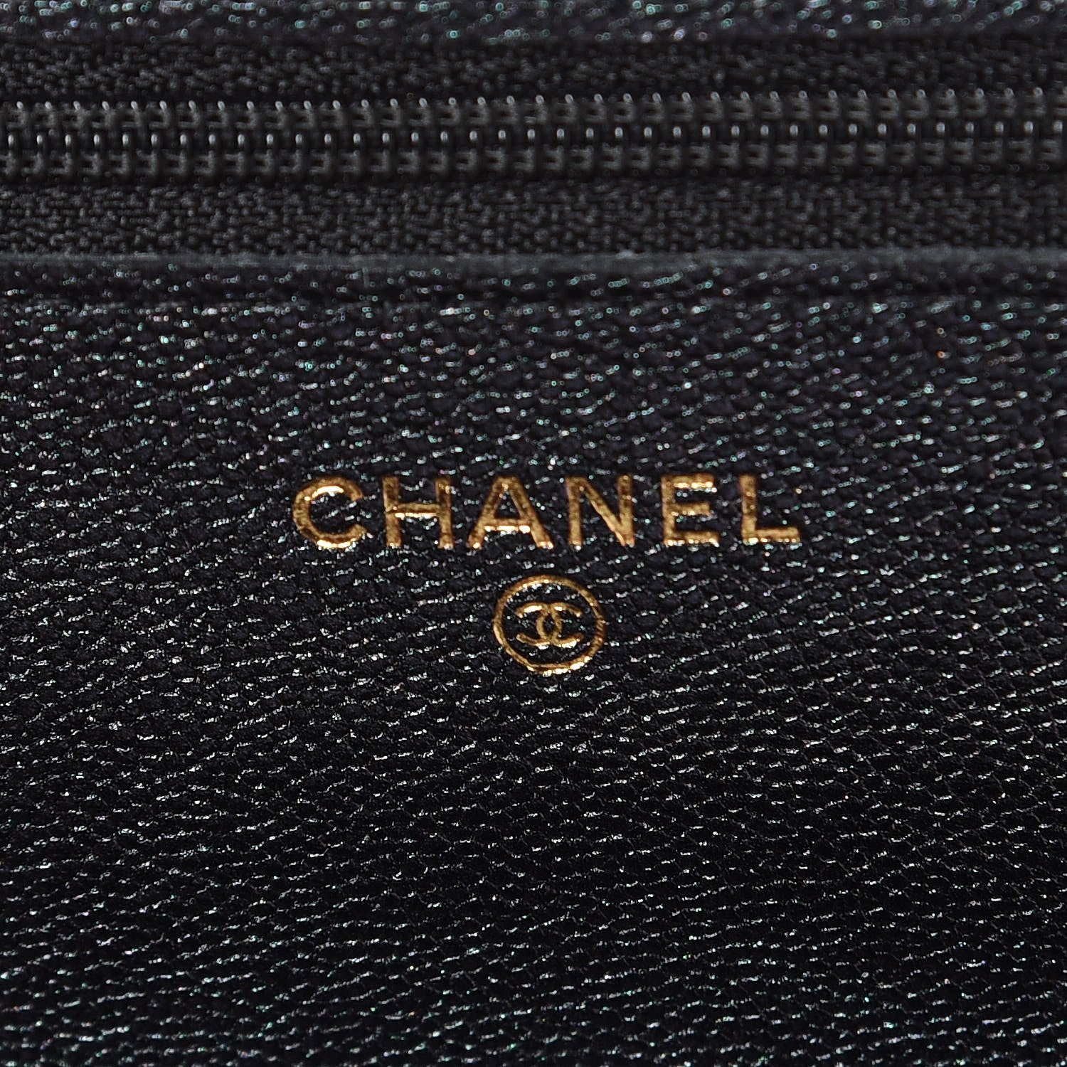 Chanel Iridescent Caviar Quilted Wallet On Chain WOC Black 8 of 11