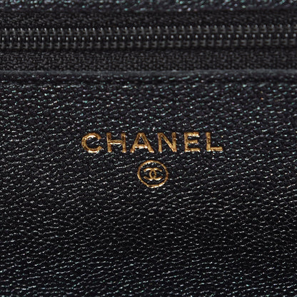 Chanel Iridescent Caviar Quilted Wallet On Chain WOC Black 8 of 11