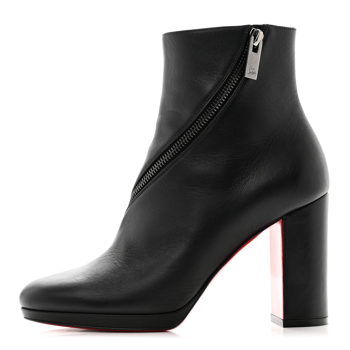 Calfskin Birgitta 100 Zip Around Ankle Bootie 37 Black