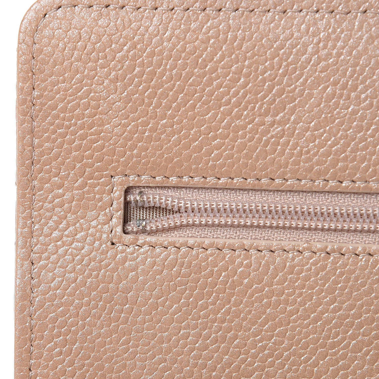 Chanel Metallic Caviar Quilted Wallet on Chain WOC Beige 10 of 17