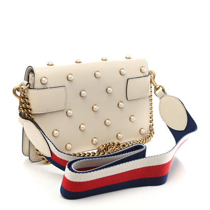 Gucci Nappa Pearl Studded Mini Queen Margaret Broadway Shoulder Bag Mystic White 3 of 9