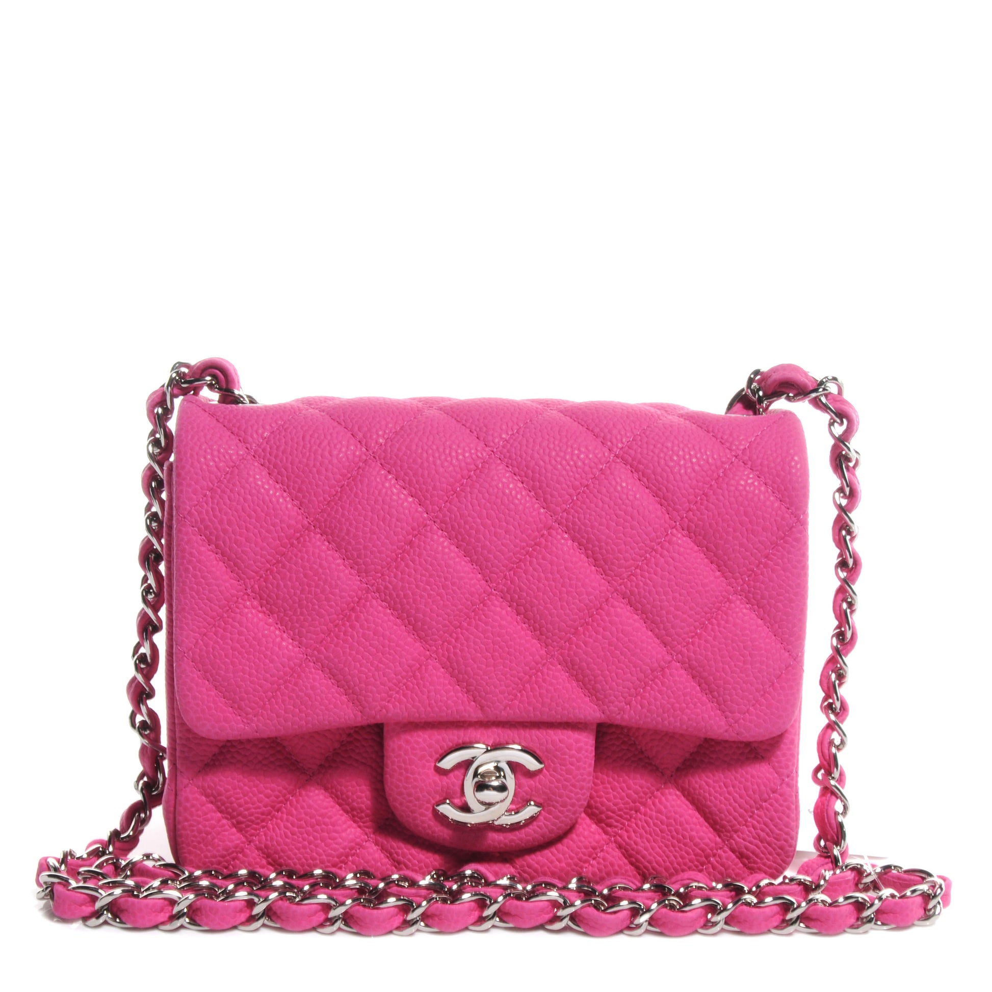 Chanel Iridescent Caviar Quilted Mini Flap Hot Pink 1 of 9