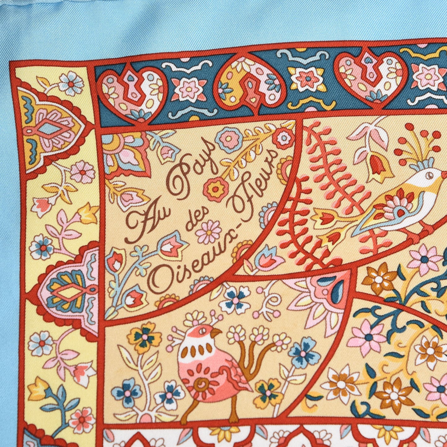 Silk Au Pays Des Oiseaux Fleurs Scarf 90