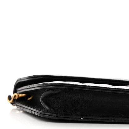 Chanel Lambskin Quilted Pearl Crush Clutch With Chain Black 9 of 10
