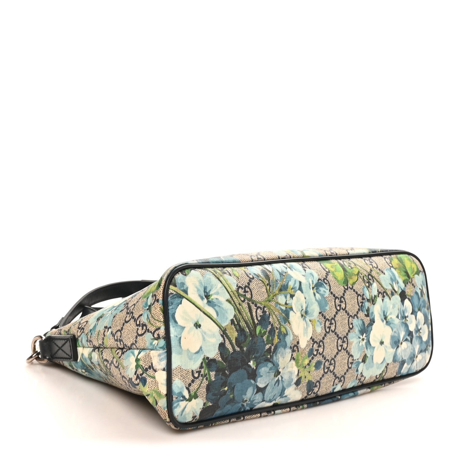 Gucci GG Supreme Monogram Blooms Small Zippered Tote Blue 1906316