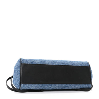 Chanel Calfskin Denim Stitched Urban Essentials Small Shopping Bag Blue Black 4 of 10