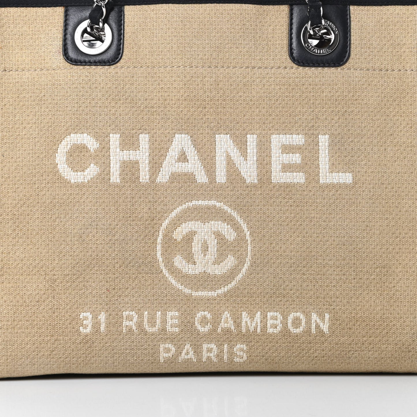 Canvas Small Deauville Tote Beige Black